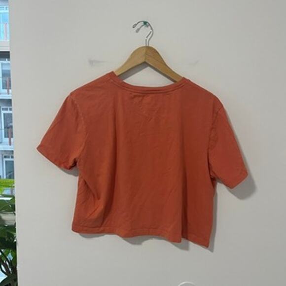 Tommy Jeans Orange Logo Short Sleeve Crop Top Size Medium - Picture 5 of 5